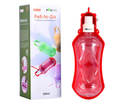 Artykuły dla zwierząt PetiGIO PETI-170L-R butelka na wodę 520ml czerwona